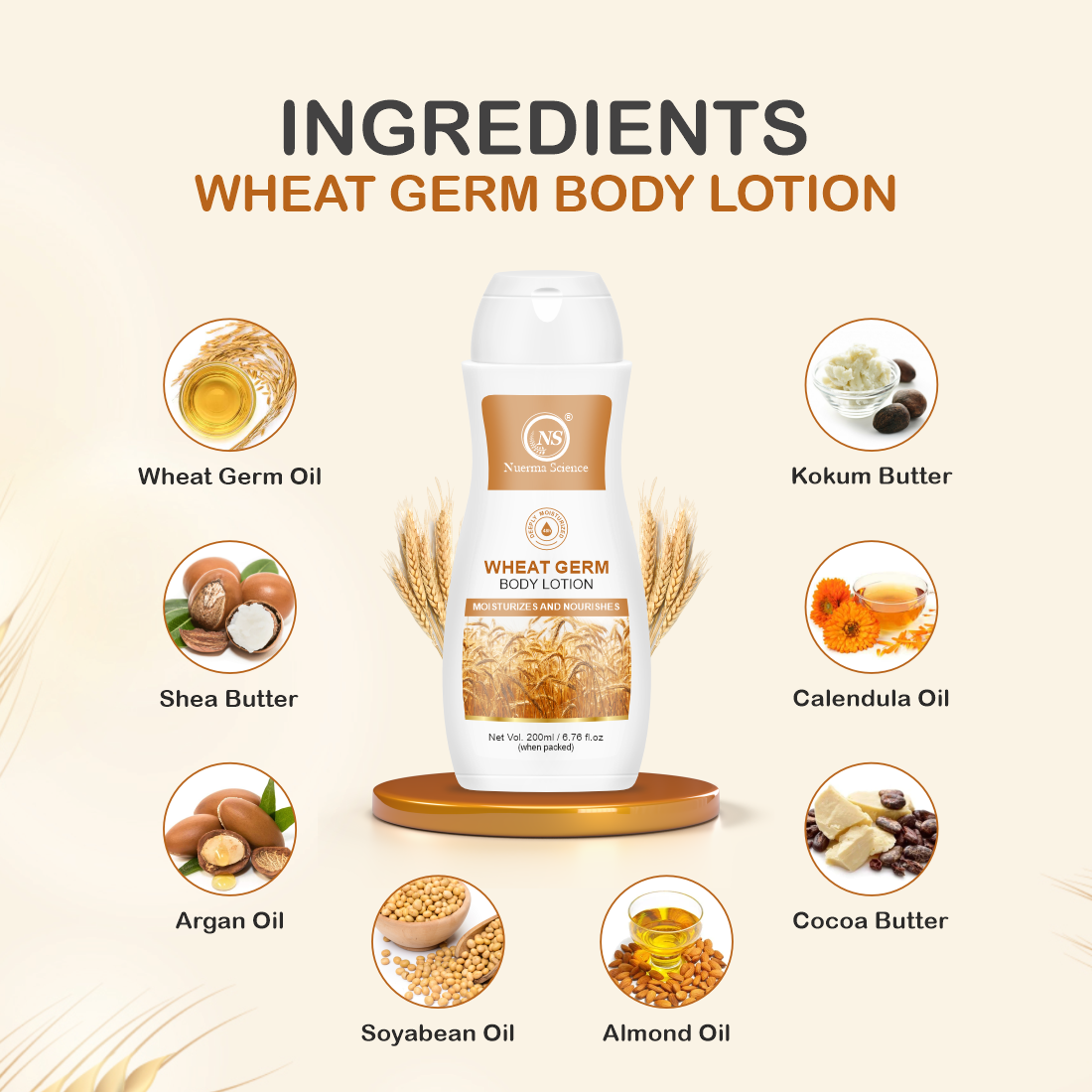 Nuerma Science Wheatgerm Body Lotion For Ultra Soft (200 Ml)