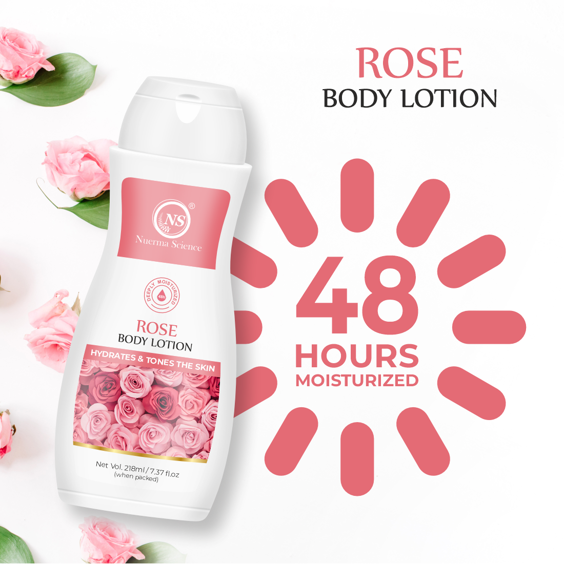 Nuerma Science Rose Body Lotion For Deep Moisturizing 218ml