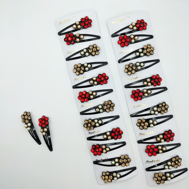 Manisha Tik Tak Hair Pin - Metal, Multicolor | Durable Design, Easy Grip, Everyday Versatility For Personal & Professional Use