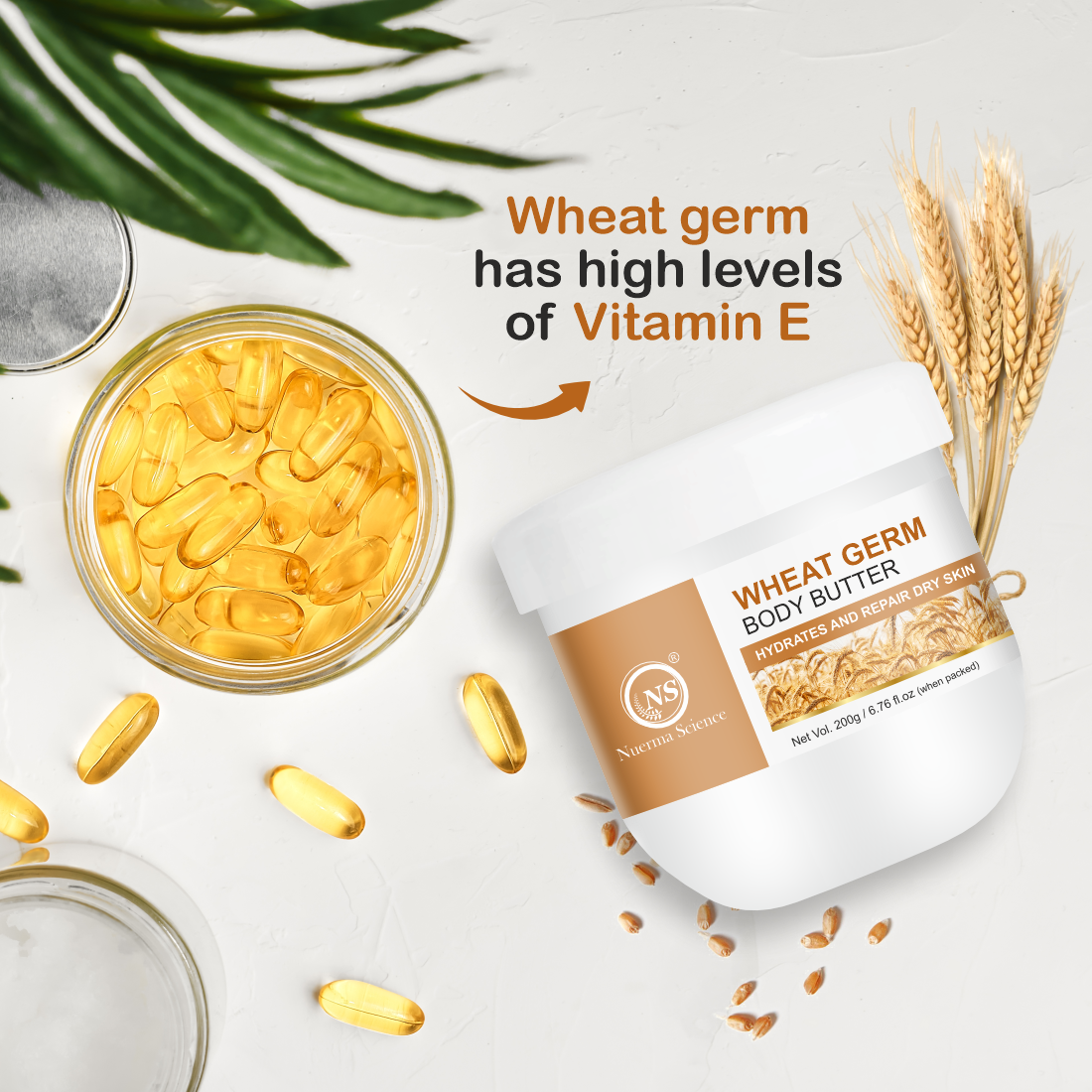Nuerma Science Wheatgerm Cold Body Butter Cream For Ultra Skin (200 G) - Age Group: Adult