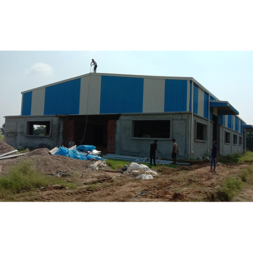 Ms Prefabricated Factory Building - Steel Structure, Long Lifespan, Blue And White Color Scheme | Ideal For Warehouse, Workshop, Plant Use