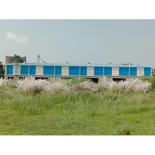 Ms Prefabricated Factory Building - Steel Structure, Long Lifespan, Blue And White Color Scheme | Ideal For Warehouse, Workshop, Plant Use