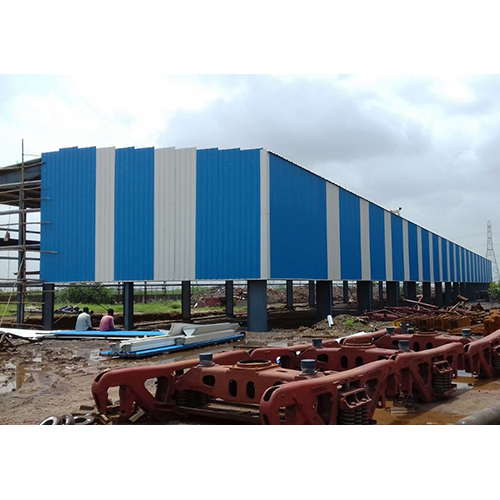 Ms Prefabricated Factory Building - Steel Structure, Long Lifespan, Blue And White Color Scheme | Ideal For Warehouse, Workshop, Plant Use