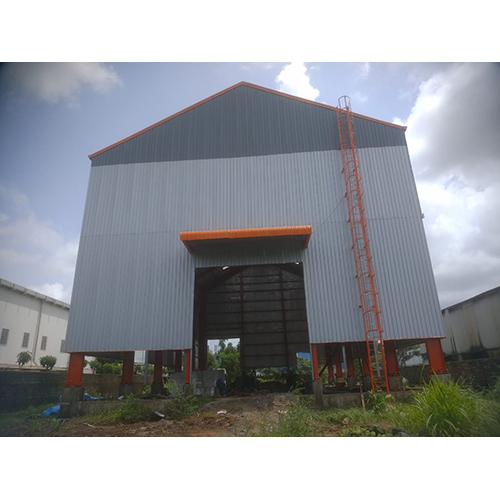 Prefabricated Structural Shed Building - Steel, Long Lifespan, Grey Color, Ms Roof Material | Ideal For Warehouses, Workshops, Plants