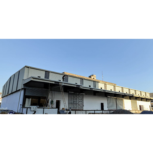 Prefabricated Structural Shed Building - Steel, Long Lifespan, Grey Color, Ms Roof Material | Ideal For Warehouses, Workshops, Plants