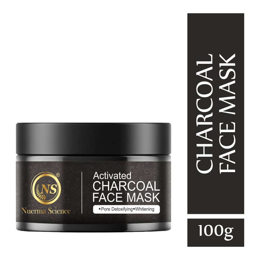 Nuerma Science Pure Clay Charcoal Face Mask For Dull Skin To Detox & Brighten Skin (100gm)