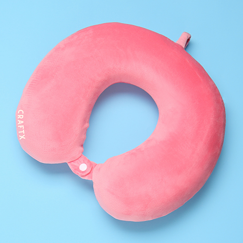 Memory Foam U Shaped Travel Pillow - Soft Polyester Filling, Durable Foam Material, Stylish Pink Color | Perfect Neck Support For Long Journeys, Flights, And Road Trips