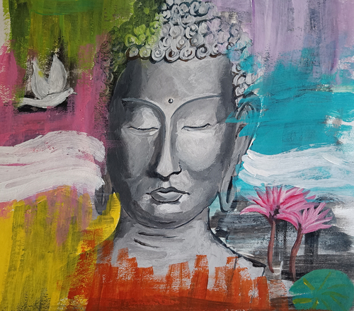 एक्रिलिक बुद्ध पेंटिंग
