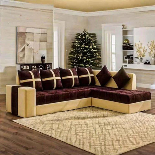 Indian Style 6 Seater L Shape Corner Sofa For Living Room