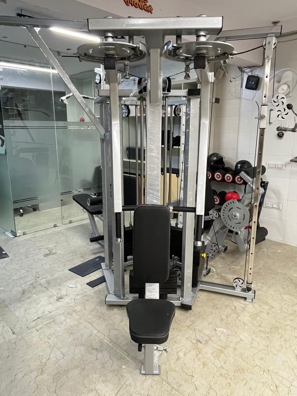 4 Station Multi Gym - 80kg Weight Stick, 5mm Cable Thickness | Customized Seat Color, 1 Year Warranty