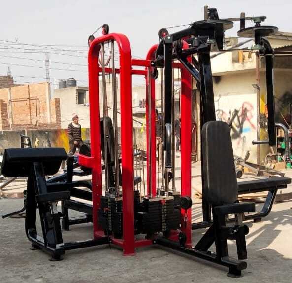 4 Station Multi Gym - 80kg Weight Stick, 5mm Cable Thickness | Customized Seat Color, 1 Year Warranty