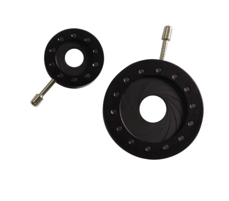 Iris Diaphragms - Variable Apertures With Mount - Size: 12mm And 22mm