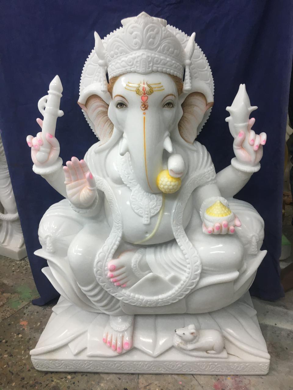 White Marble Ganesh Statue