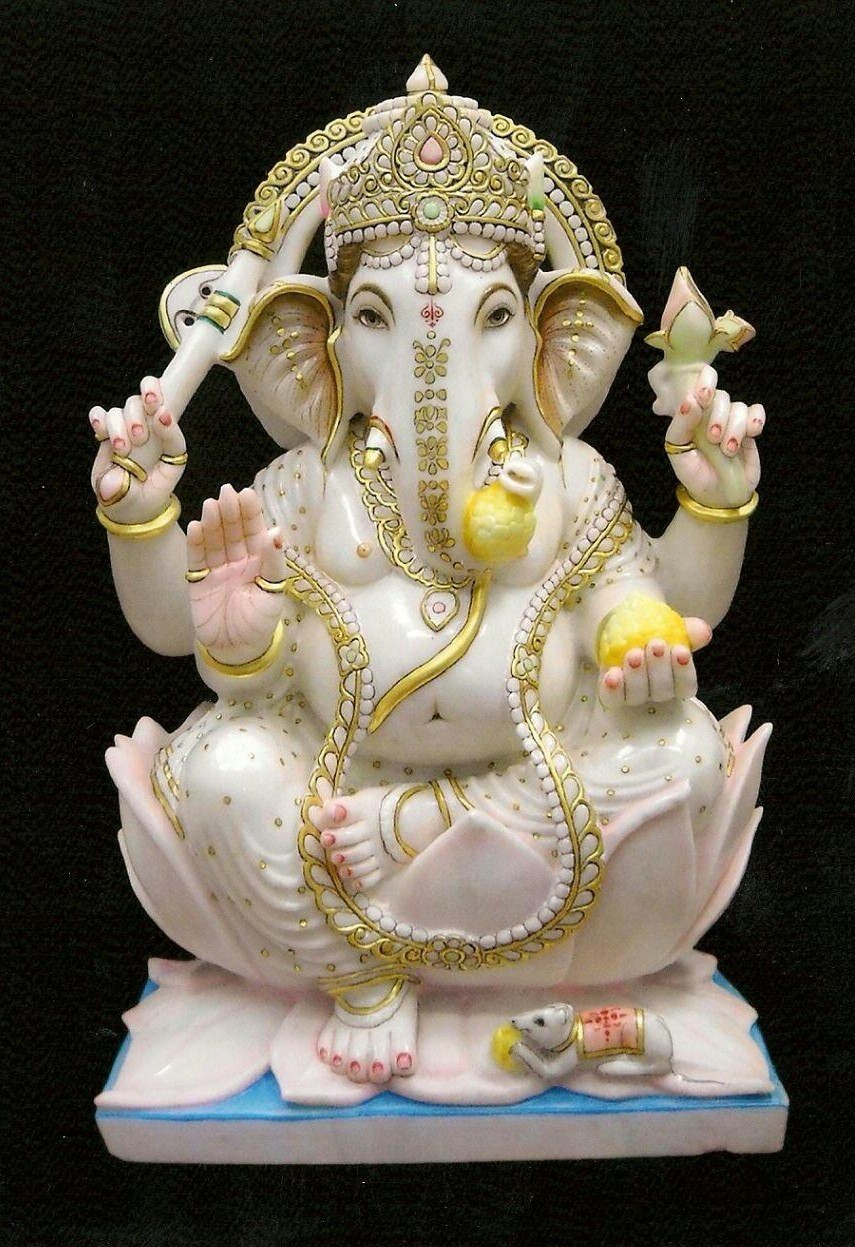 White Marble Ganesh Statue