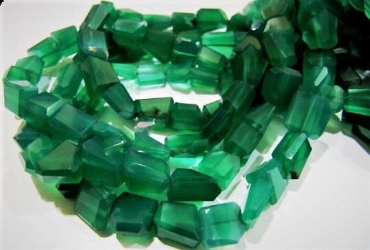 Green Chalcedony Nugget Shape  10 To 12mm Sold Per Strand 10 Inches Long