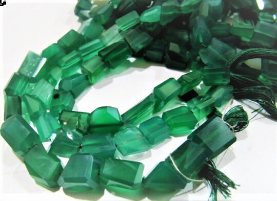 Green Chalcedony Nugget Shape  10 To 12mm Sold Per Strand 10 Inches Long