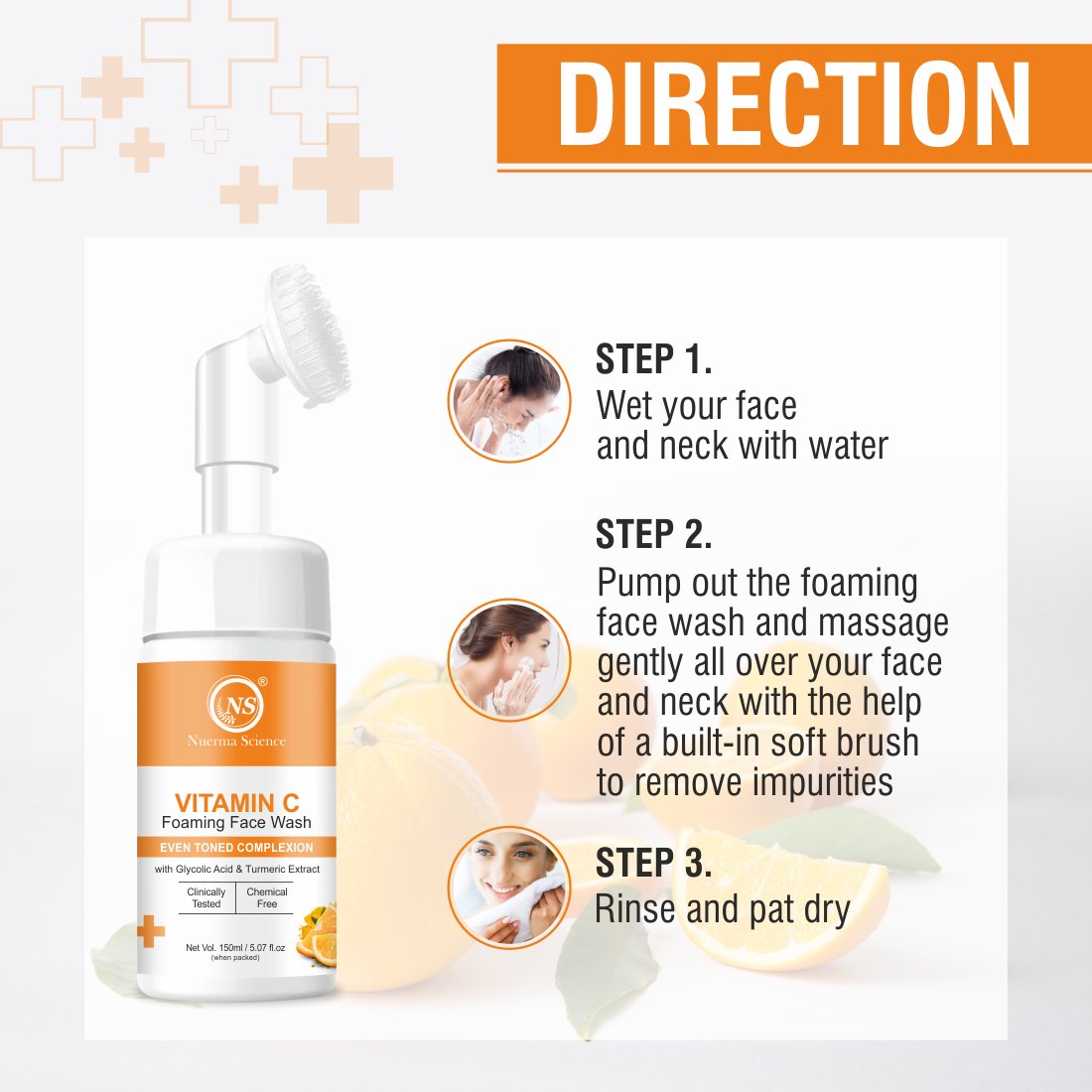 Nuerma Science Vitamin C Facewash With Glycolic Acid & Turmeric For Even Toned Complexion(150ml)
