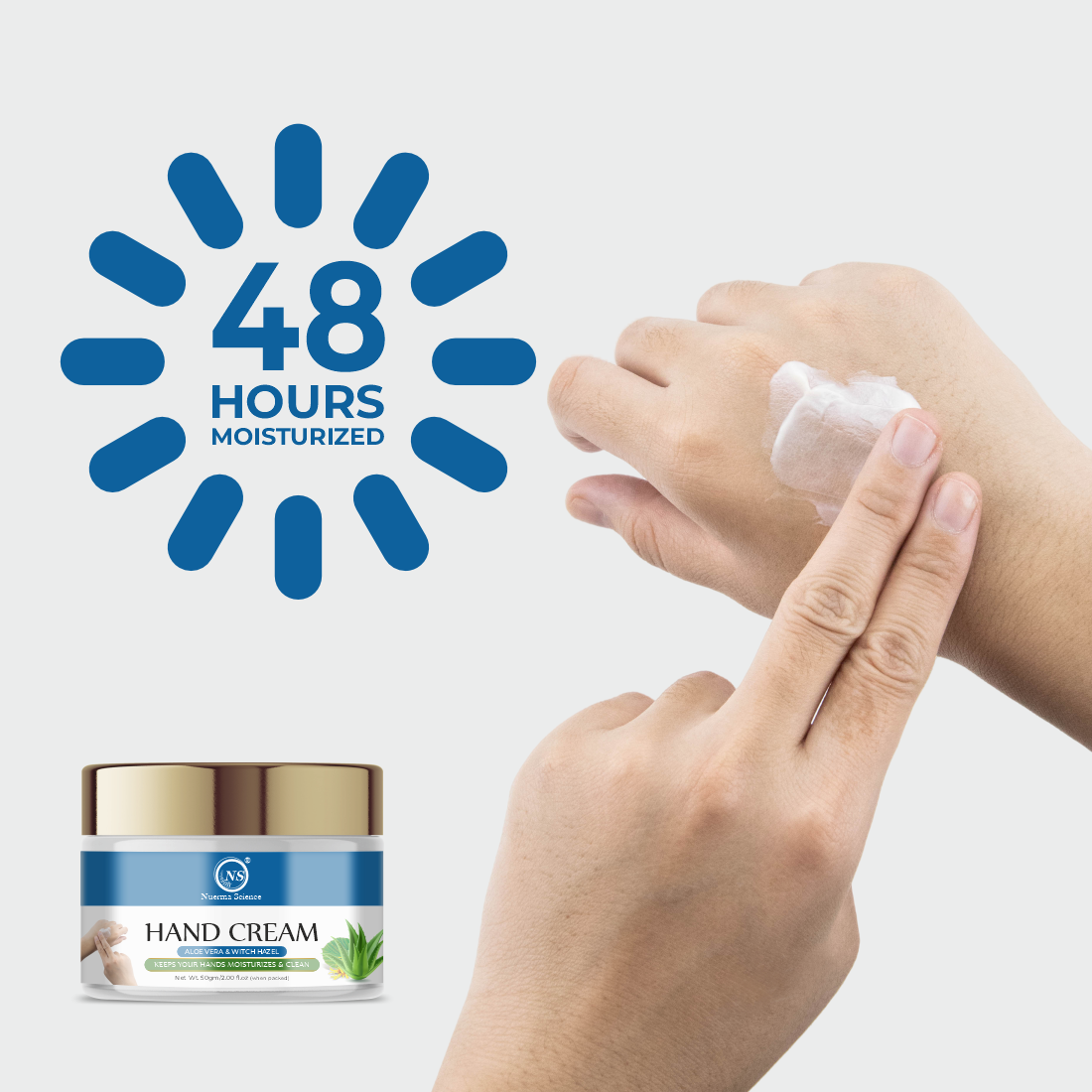Nuerma Science Hand Cream - 50g , Ultra Moisturizing With Avocado Oil And Shea Butter For Hydration, Soothing Irritation And Lightening Dark Spots