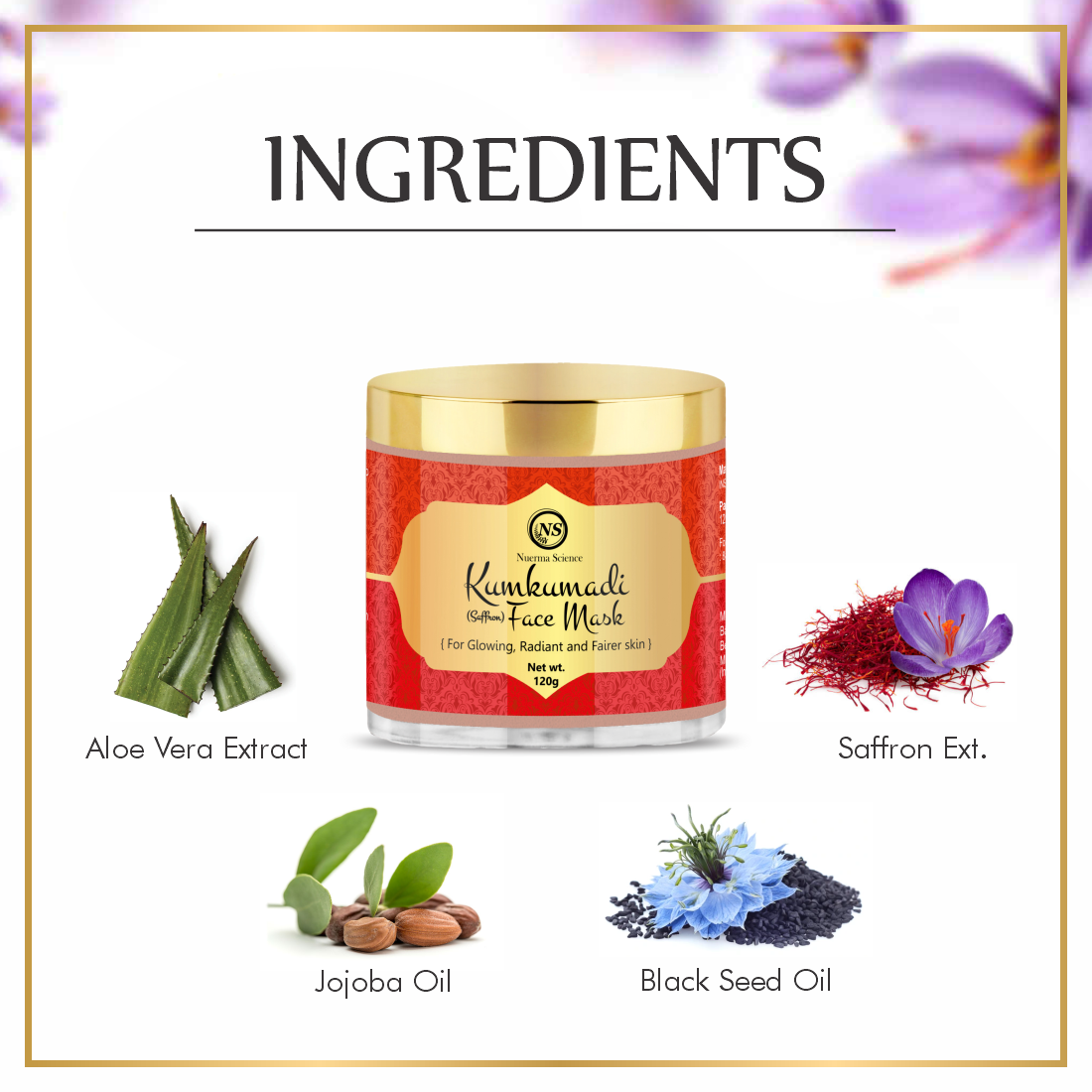 Nuerma Science Kumkumadi (Saffron) Face Mask For Glowing, Radiant (100gm)