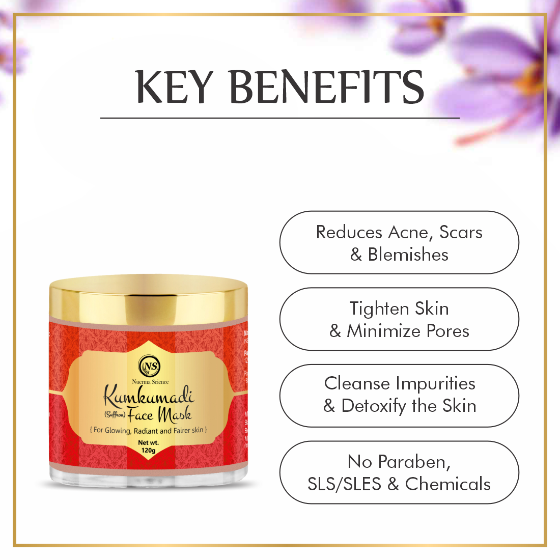 Nuerma Science Kumkumadi (Saffron) Face Mask For Glowing, Radiant (100gm)
