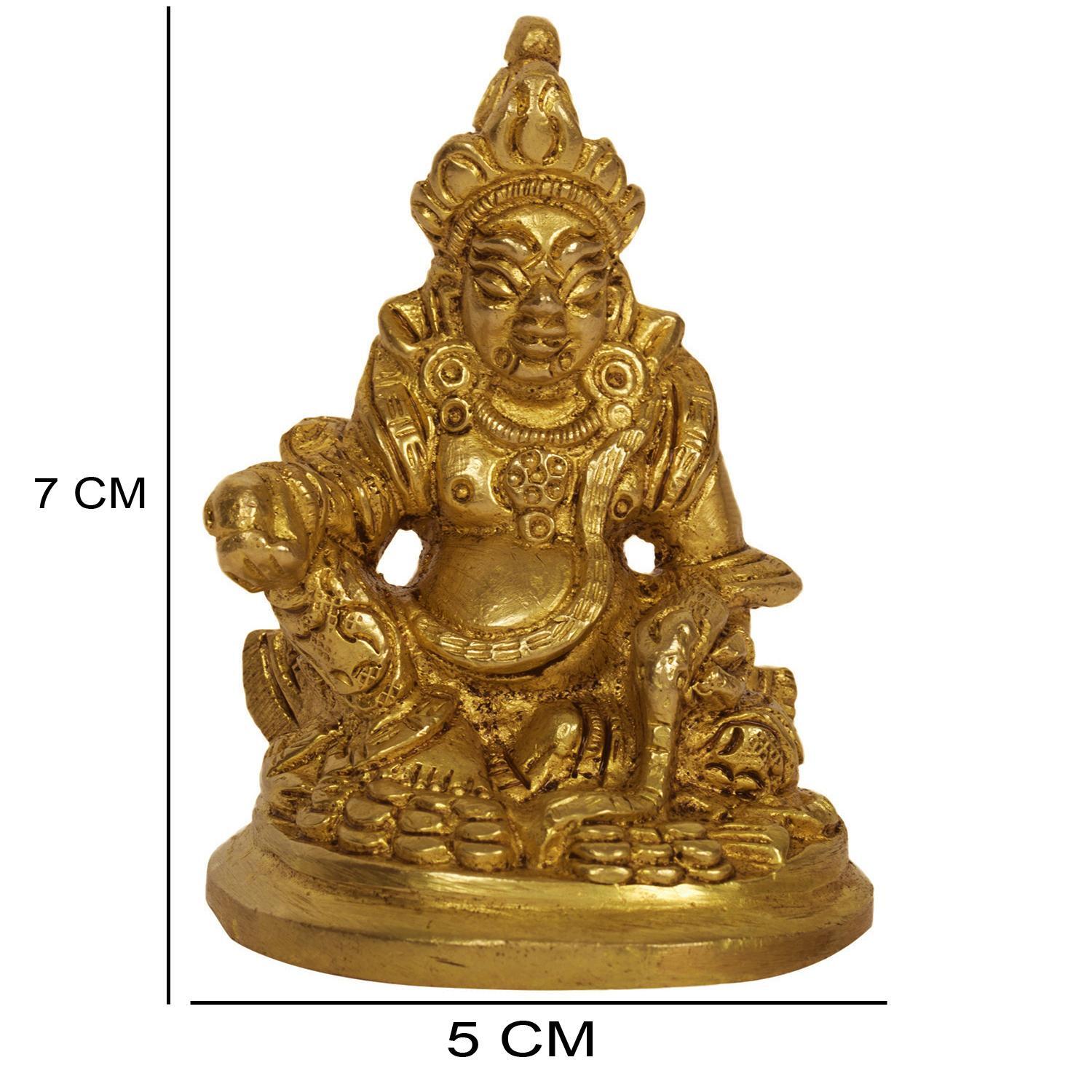 Lord Kuber Statue Of Barss Metal Feng Shui Sculpture For Good Luck And Prosperity Decorative Handcrafted Antique Finish Showpiece As Per Vastu