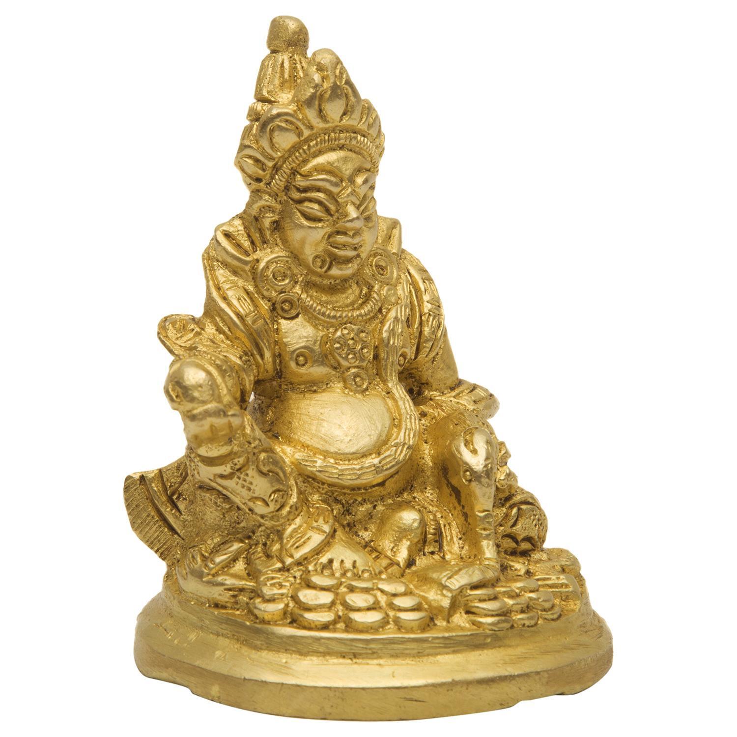 Lord Kuber Statue Of Barss Metal Feng Shui Sculpture For Good Luck And Prosperity Decorative Handcrafted Antique Finish Showpiece As Per Vastu