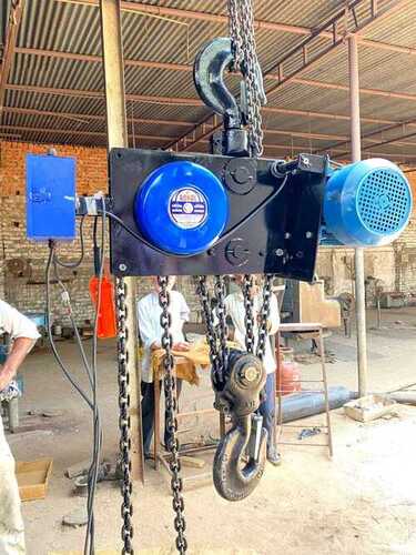 12 Ton Capacity Motorized Chain Hoist - Color: Blue