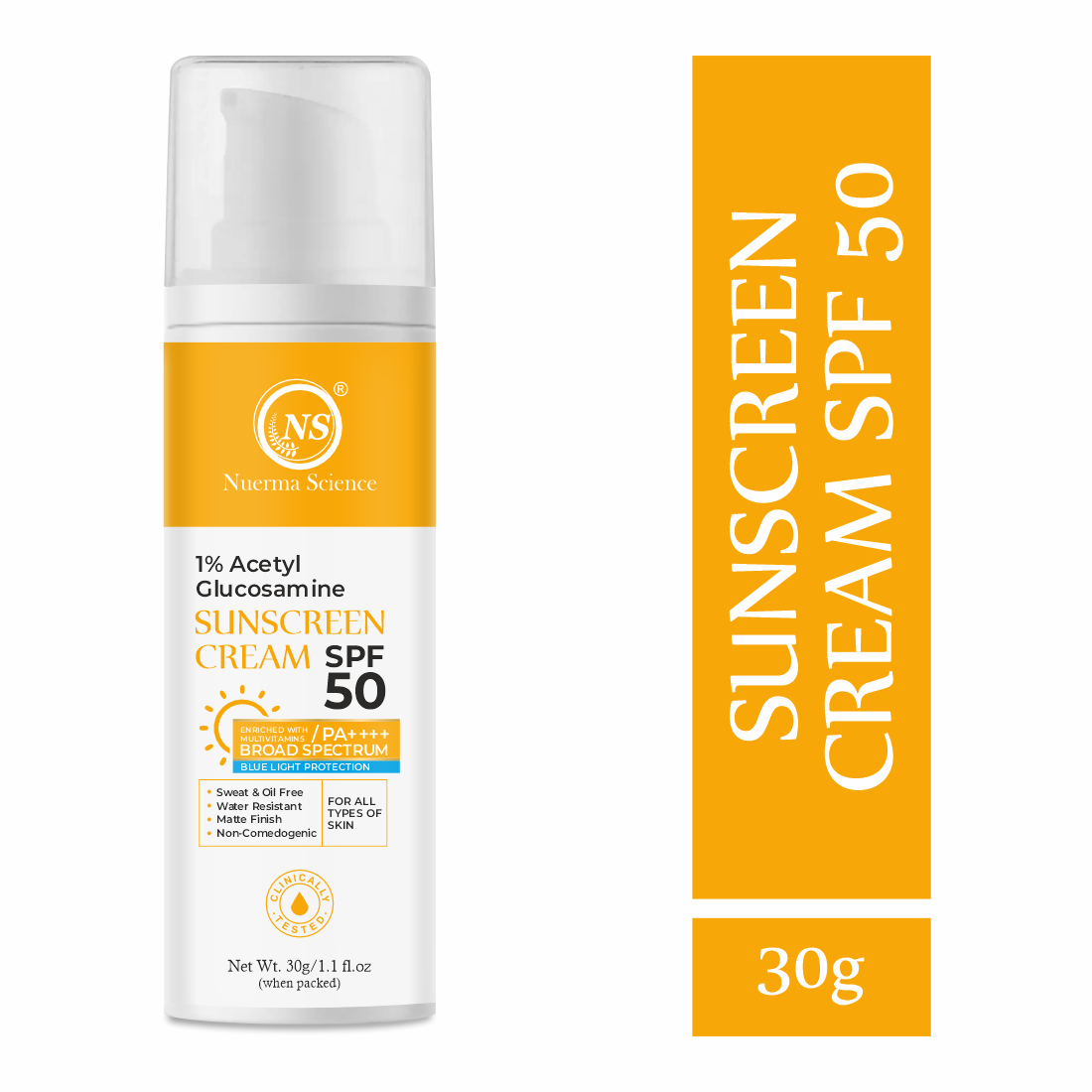 Nuerma Science 1% Acetyl Glucosamine Sunscreen Cream Spf 50 Pa++ 30gm