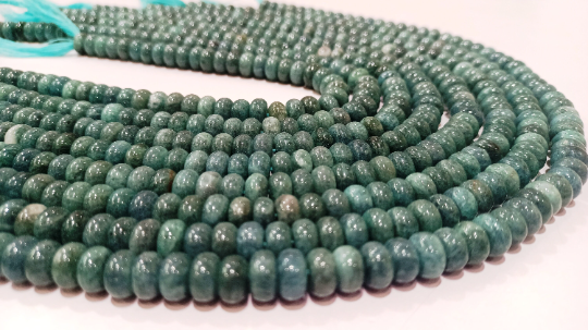 Natural Grey Chalcedony Rondelle Plain 8mm Beads Strand 8 Inches Long