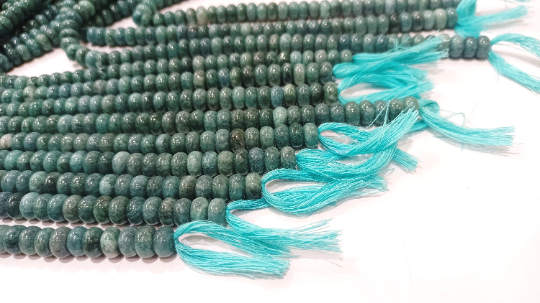 Natural Grey Chalcedony Rondelle Plain 8mm Beads Strand 8 Inches Long