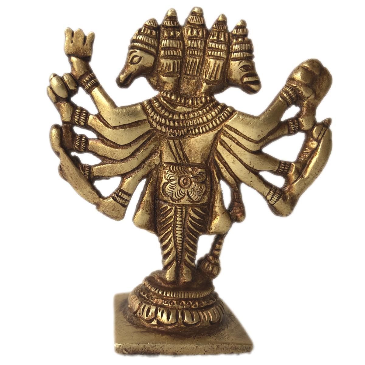 Panch Mukhi Standing Brass Made Lord Hanuman Statue For Temple/gift
