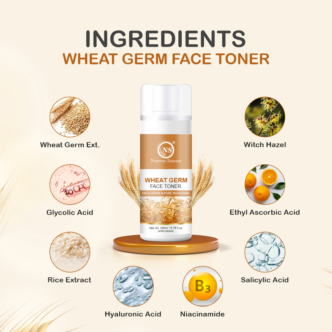 Nuerma Science Wheatgerm Face Toner (200 Ml)
