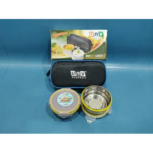 Softline Tiffin Box - Stainless Steel, Standard Size | Silver Color, Durable Metal Design For Everyday Use