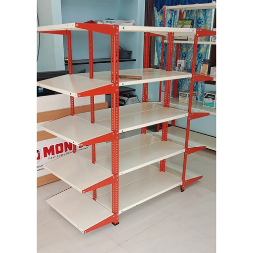 Super Market Rack - High-quality Steel, Customized Dimensions, White And Orange Color | Sturdy And Durable For Commercial Use