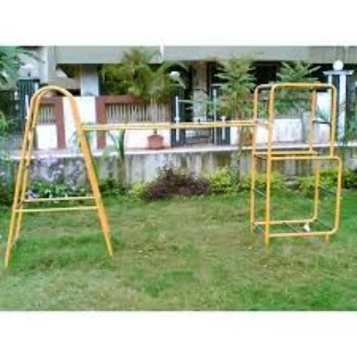 A-b Climber For Playground - Powder-coated Steel & Frp, 10ft X 5ft X 7ft, Red Yellow Blue | Rounded Edges, Non-toxic Paint, Is:9873 Compliant