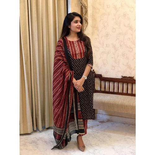 Washable Printed Viscose Rayon Kurta And Pant Set