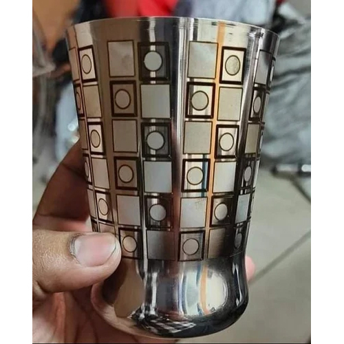 Stainless Steel Laser Printed Glass Icon - Stainless Steel, Polished Finish, Silver Color | Ideal For Domestic Use And Elegant Aesthetics