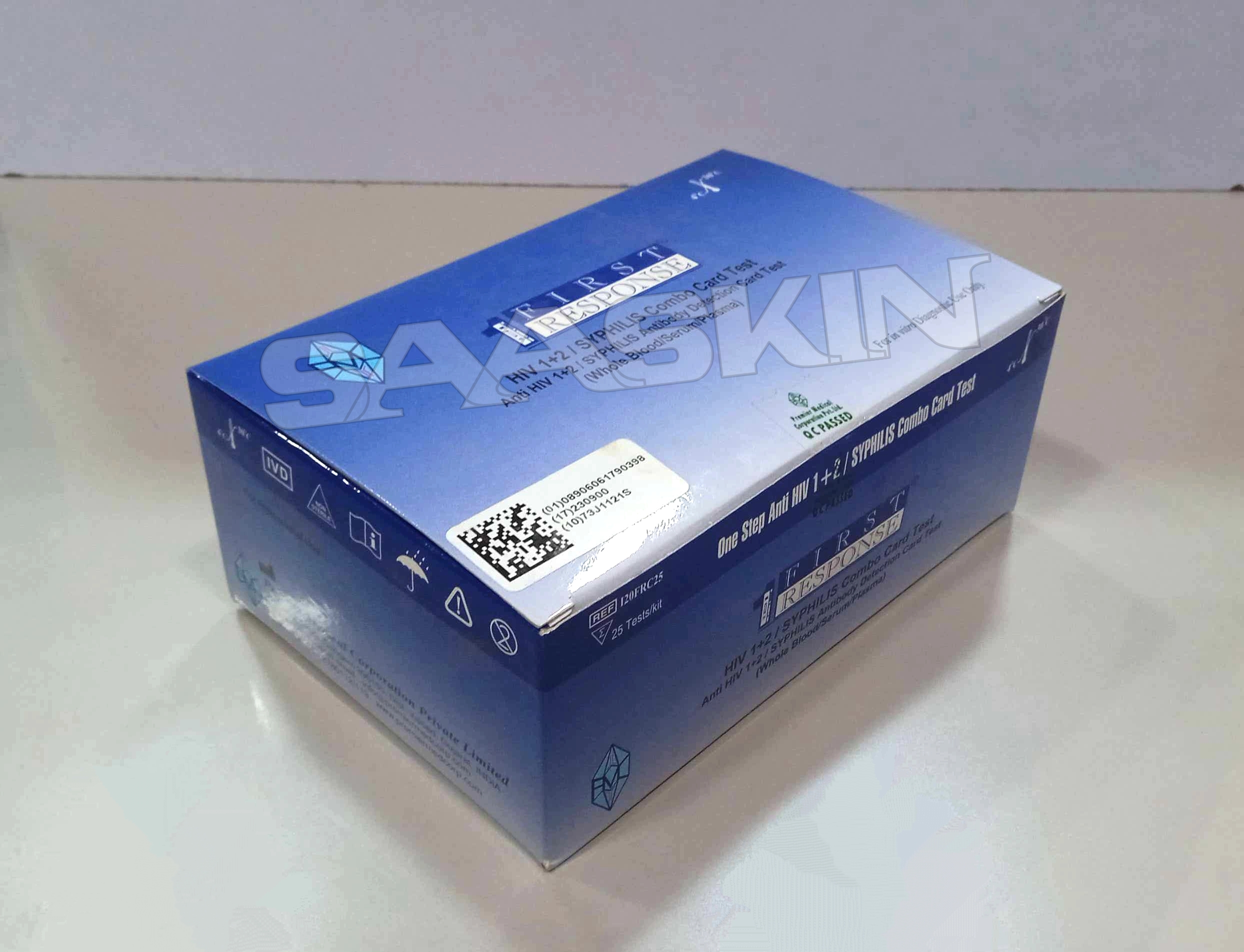 Premier Medical First Response Hiv 1+2/syphilis Combo Card Test - In Vitro Diagnostic, Rapid Qualitative Screening For Hiv Antibodies & Treponema Pallidum Detection In Serum/plasma/whole Blood