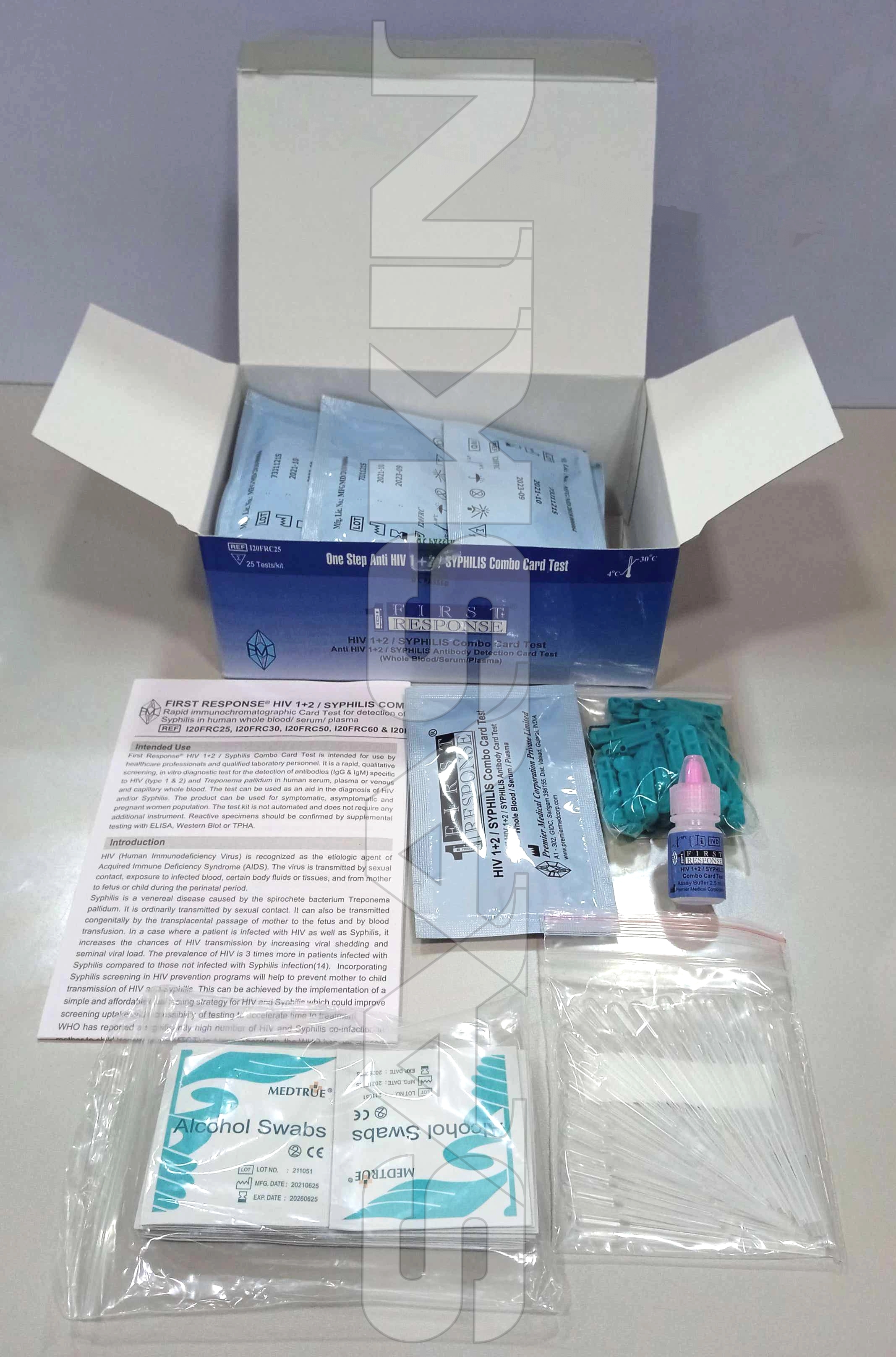 Premier Medical First Response Hiv 1+2/syphilis Combo Card Test - In Vitro Diagnostic, Rapid Qualitative Screening For Hiv Antibodies & Treponema Pallidum Detection In Serum/plasma/whole Blood
