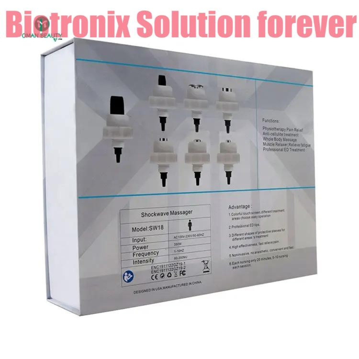 Focused Shockwave Therapy Multifunctional Extracorporeal Shockwave Device Ed & Pain Relief - Abs Material, 350w Power, Touch Screen Control | Enhanced Blood Circulation, Adjustable Intensity And Frequency, 7 Applicator Tips