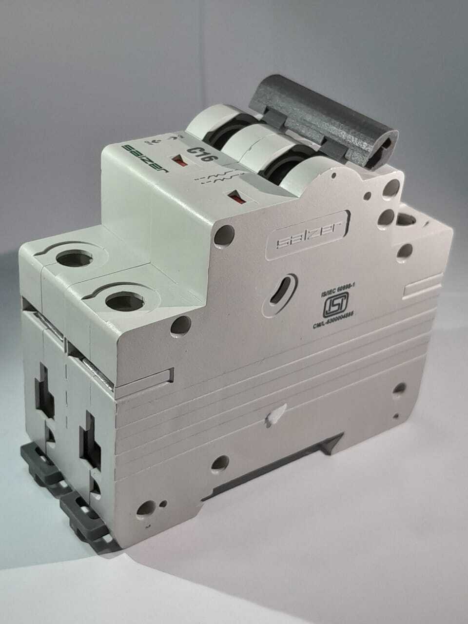 Mcb - 16a 2 Pole | High Short Circuit Breaking Capacity 10 Ka, Flame Retardant Material, Ip 20 Protection, Silver Graphite Contacts, Supports Busbar & Cable Connectivity