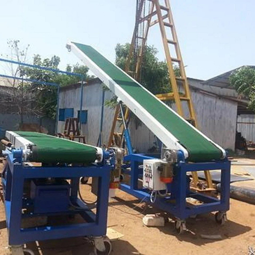Green And Blue Track Loading Unloading Conveyor