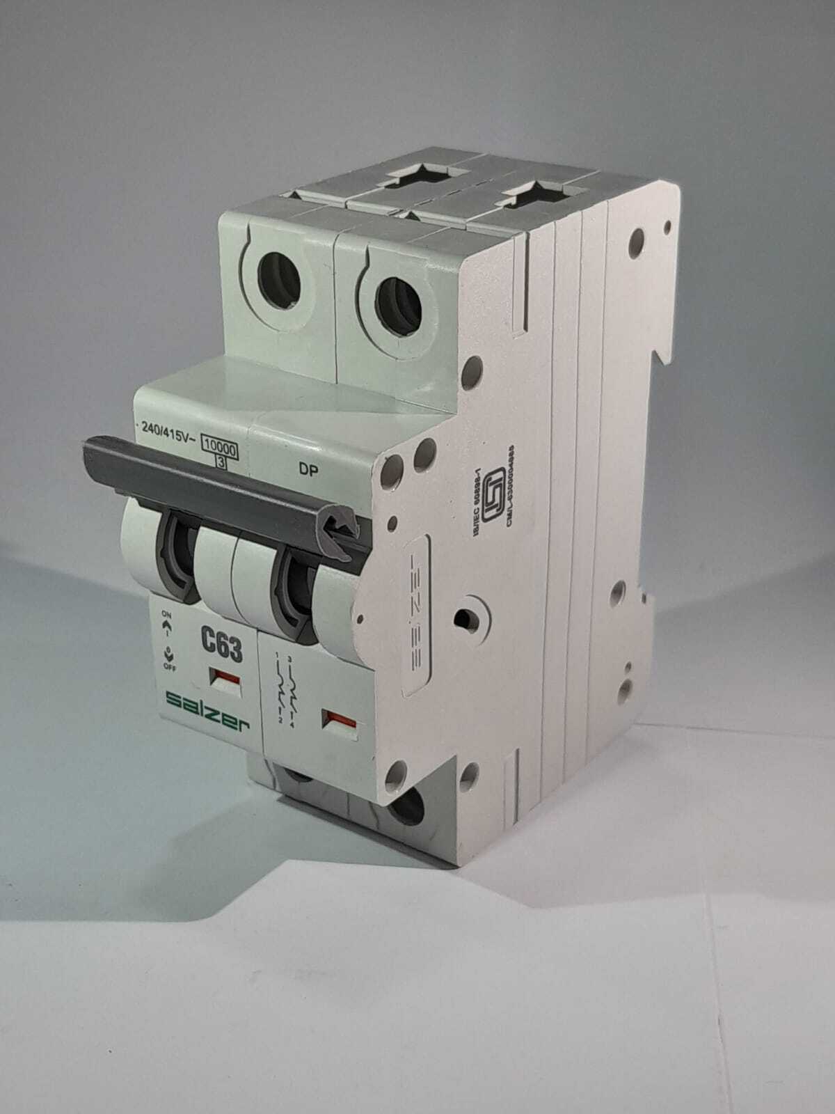 Mcb - 63a 2pole Mxdpc630 | High Grade Flame Retardant Material, Ip 20 Protection, 10 Ka Short Circuit Breaking Capacity, Silver Graphite Contacts
