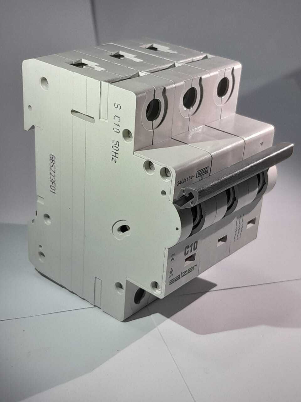 Mcb 10a 3pole Mxtpc100 - Salzer - Color: White