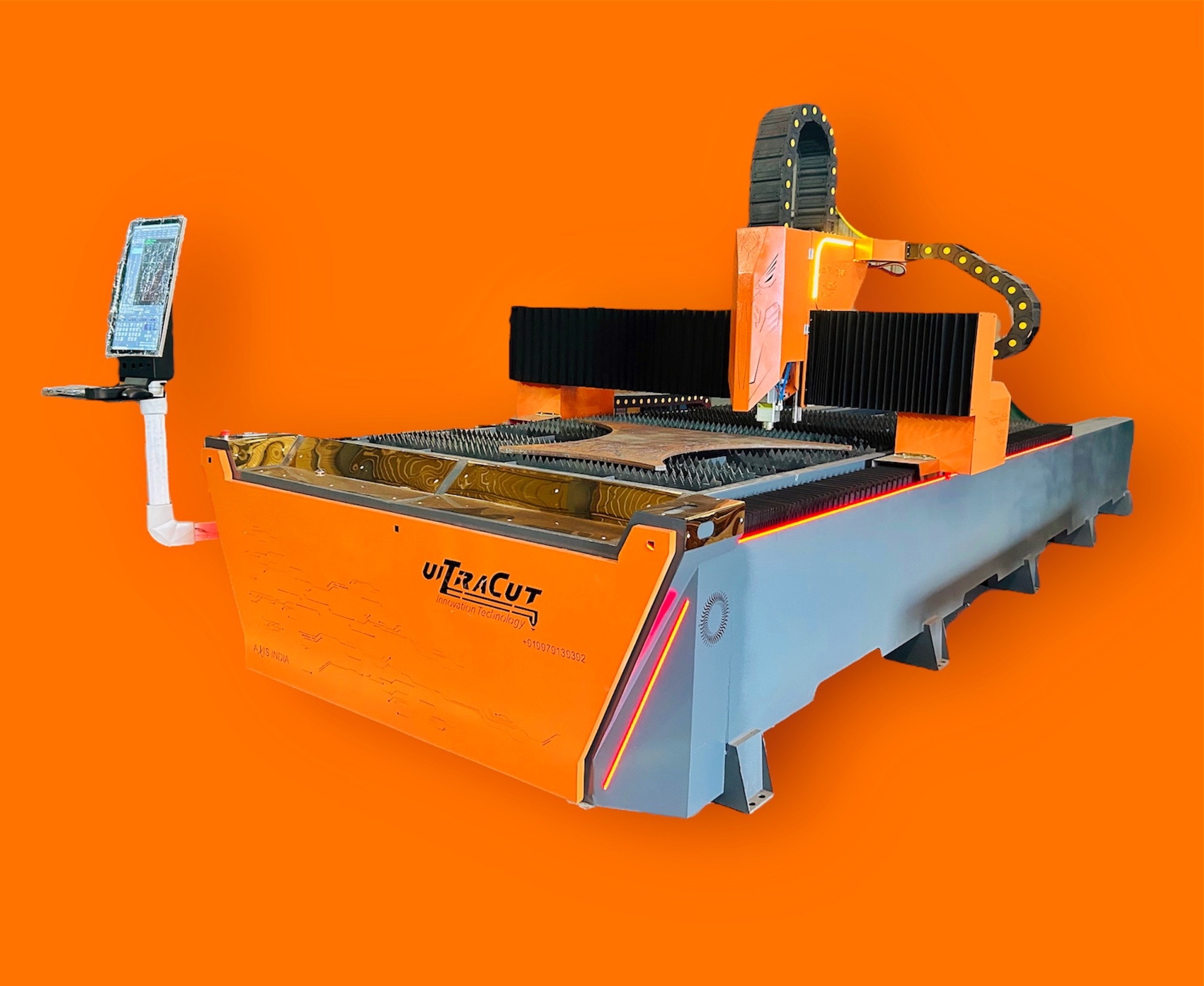 Automatic 6000 X 2000 Fiber Metal Laser Cutting Machine