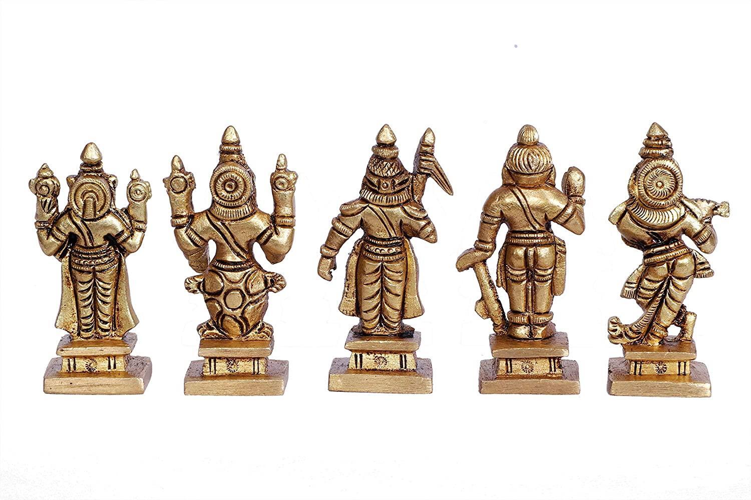 Vishnu Dashavatar Idols - Dasavatharam Of Lord Vishnu Statues Ten Incarnations Avatars - Color: Yellow