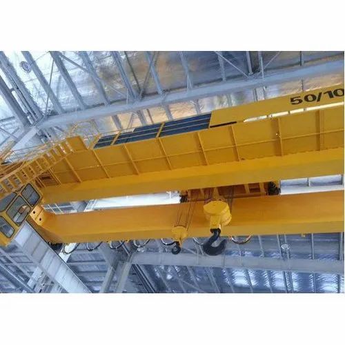 25 Ton Double Girder Eot Crane - Heavy-duty Industrial Use , Yellow Color With Emergency Stop Feature
