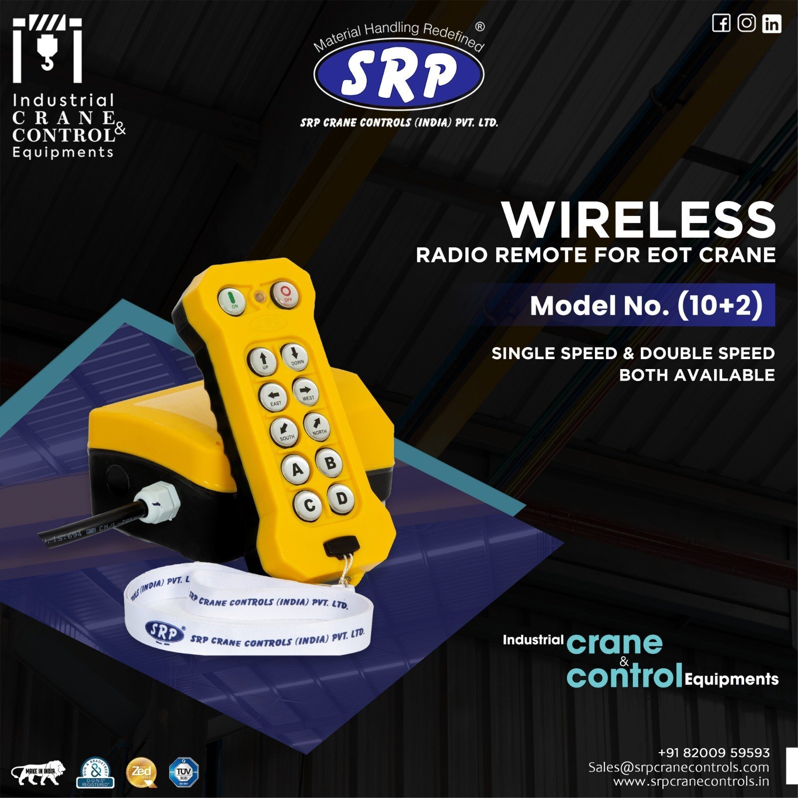 Robushtech Wireless Radio Remote Control 8+2 Double Speed