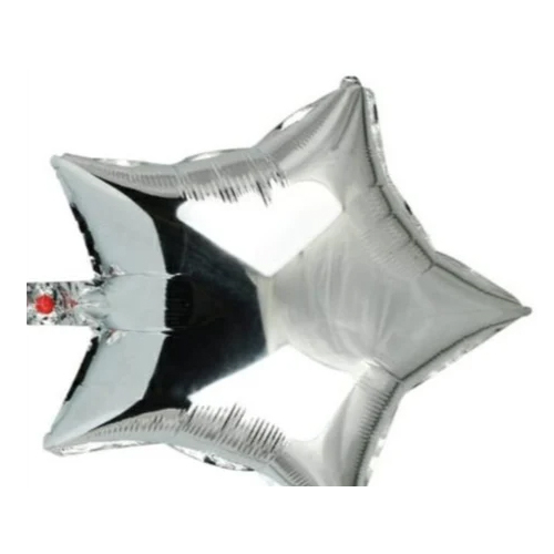 Plastic Party Foil Balloon - Non-Toxic Foil, Star Shape, Silver Color | Easy Air Inflation, Perfect for Celebrations