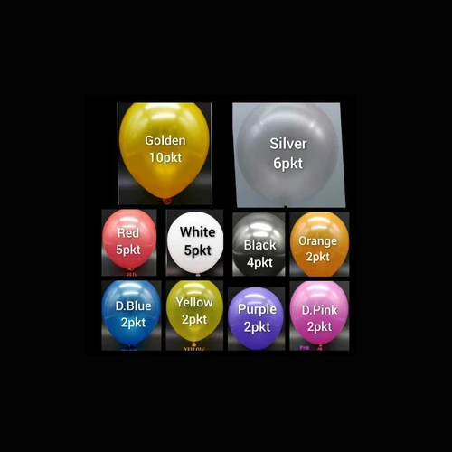 Metallic Colors Balloons - 1.50 Grams, Multicolor Design | Decorative Plain Balloons Perfect for Celebrations and Special Events